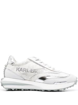 Karl Lagerfeld logo-print leather sneakers - White