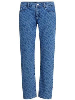 Karl Lagerfeld logo-print low-rise jeans - Blue