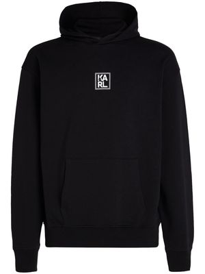 Karl Lagerfeld logo-print organic-cotton hoodie - Black