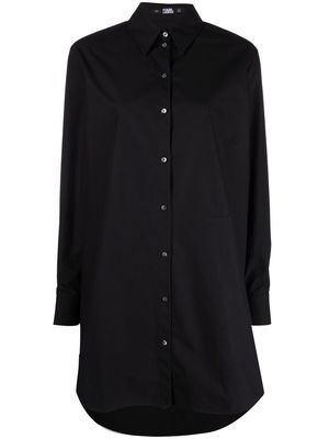 Karl Lagerfeld logo-print organic cotton shirt - Black