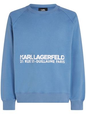 Karl Lagerfeld logo-print organic-cotton sweatshirt - Blue