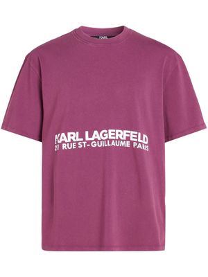 Karl Lagerfeld logo-print organic cotton T-shirt - Purple