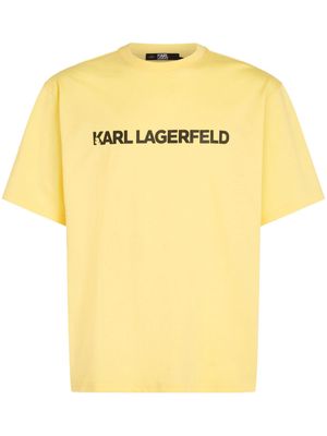 Karl Lagerfeld logo-print organic-cotton T-shirt - Yellow