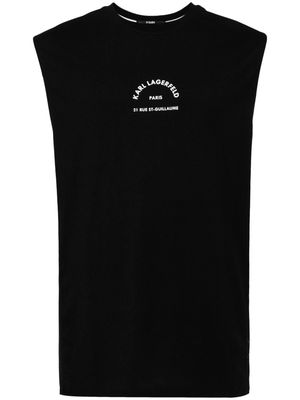 Karl Lagerfeld logo-print organic cotton tank top - Black