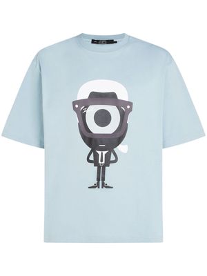 Karl Lagerfeld logo-print oversized organic cotton T-shirt - Blue