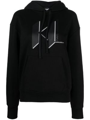 Karl Lagerfeld logo print pullover hoodie - Black