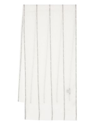 Karl Lagerfeld logo-print scarf - White