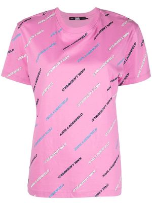 Karl Lagerfeld logo-print short-sleeve T-shirt - Pink