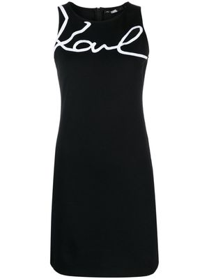 Karl Lagerfeld logo-print sleeveless cotton dress - Black