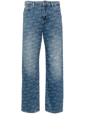 Karl Lagerfeld logo-print straight-leg jeans - Blue