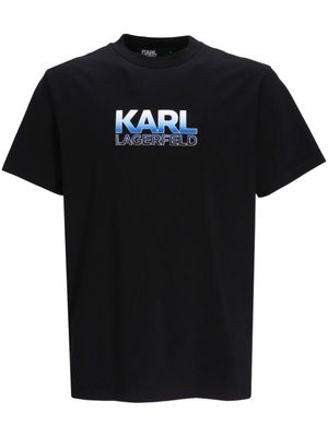Karl Lagerfeld logo-print stretch-cotton T-shirt - Black