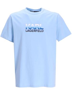Karl Lagerfeld logo-print stretch-cotton T-shirt - Blue
