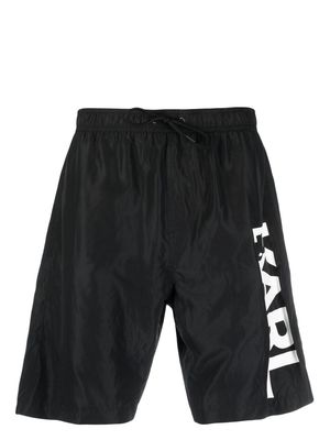 Karl Lagerfeld logo-print swim shorts - Black