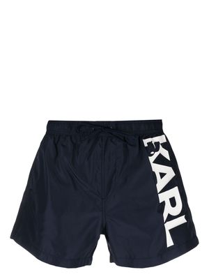 Karl Lagerfeld logo-print swim shorts - Blue