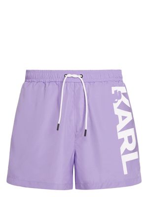 Karl Lagerfeld logo-print swim shorts - Purple