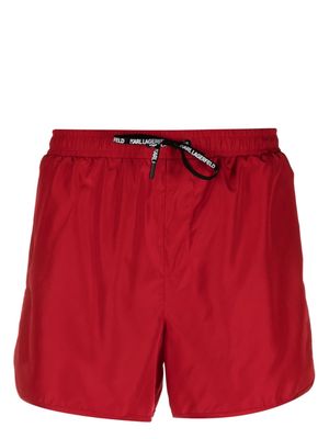 Karl Lagerfeld logo-print swim shorts - Red