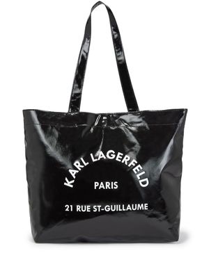 Karl Lagerfeld logo-print twill tote bag - Black