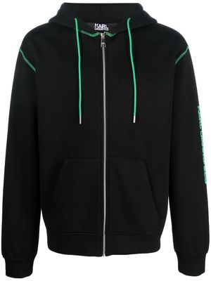 Karl Lagerfeld logo-print zip hoodie - Black