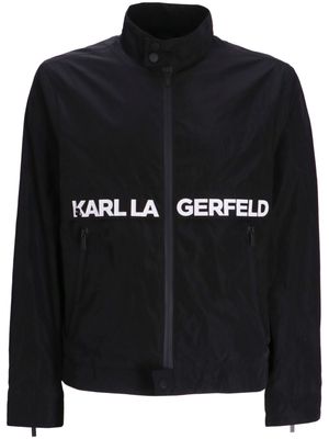 Karl Lagerfeld logo-print zip-up jacket - Black