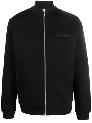 Karl Lagerfeld logo-print zipped sweatshirt - Black