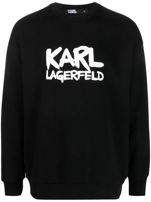 Karl Lagerfeld logo-stamp long-sleeve sweatshirt - Black