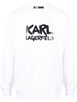 Karl Lagerfeld logo-stamp long-sleeve sweatshirt - White