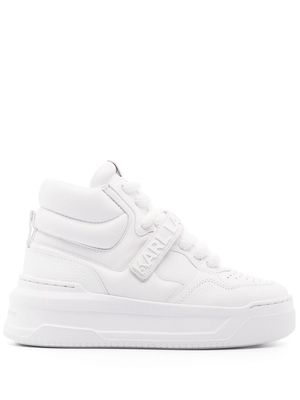 Karl Lagerfeld logo-strap high-top sneakers - White