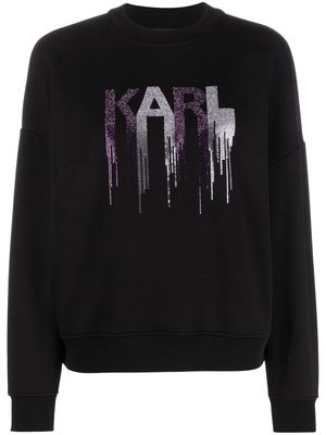 Karl Lagerfeld logo-studded sweatshirt - Black