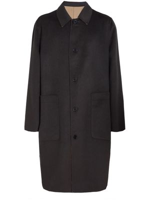 Karl Lagerfeld logo-tag reversible coat - Brown