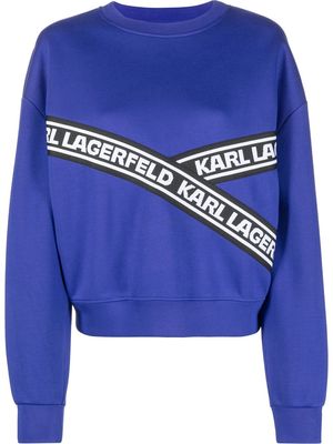 KARL LAGERFELD logo tape detail sweatshirt - Blue