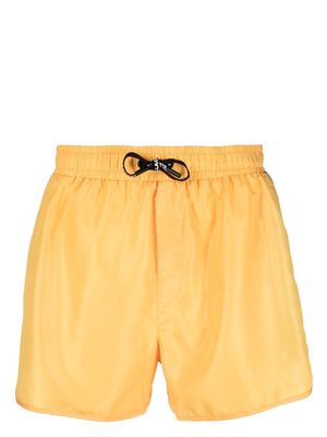 Karl Lagerfeld logo-tape drawstring board shorts - Yellow