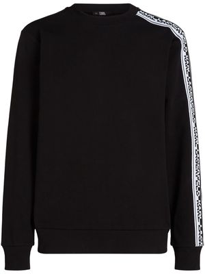 Karl Lagerfeld logo-tape organic-cotton sweatshirt - Black