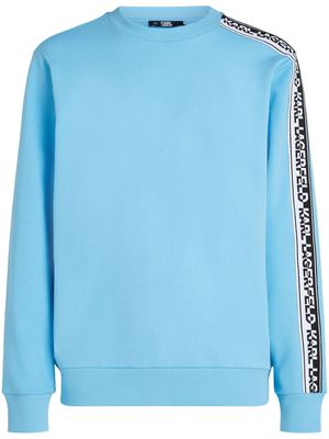 Karl Lagerfeld logo-tape organic-cotton sweatshirt - Blue