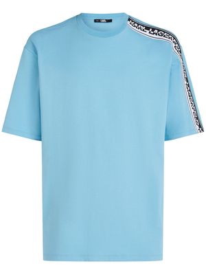Karl Lagerfeld logo-tape organic cotton T-shirt - Blue