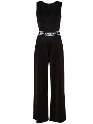 Karl Lagerfeld logo-tape reversible jumpsuit - Black