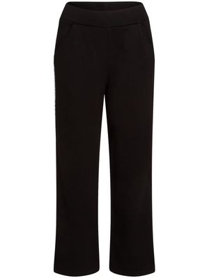 Karl Lagerfeld logo-tape wide-leg trousers - Black