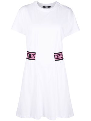 Karl Lagerfeld logo-trim T-shirt dress - White
