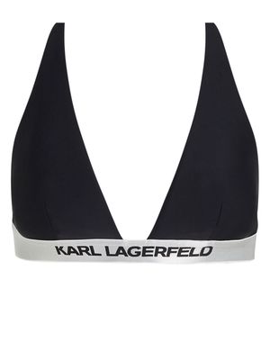 Karl Lagerfeld logo-underband triangle bikini top - Black