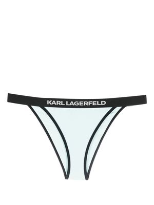 Karl Lagerfeld logo-waist bikini bottoms - Blue