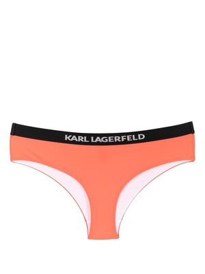 Karl Lagerfeld logo-waist hipster bikini brief - Orange