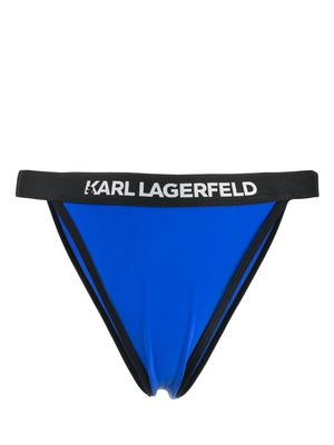 Karl Lagerfeld logo-waistband bikini bottoms - Blue