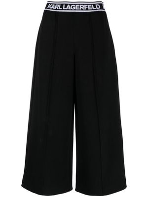 Karl Lagerfeld logo-waistband culottes - Black