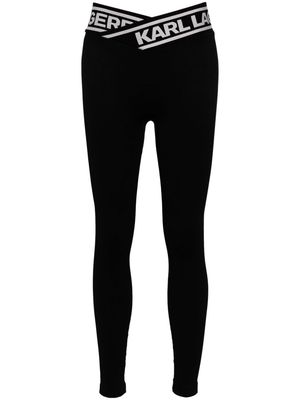 Karl Lagerfeld logo-waistband leggings - Black