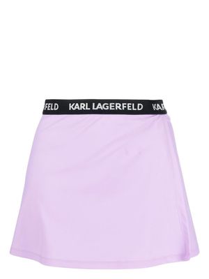 Karl Lagerfeld logo-waistband pareo skirt - Purple