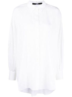 Karl Lagerfeld long-sleeve monogram cotton shirt - White