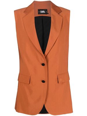 Karl Lagerfeld longline tailored waistcoat - Orange