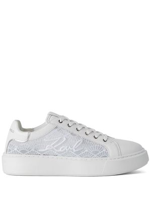 Karl Lagerfeld Maxi Kup Shoji lace-panel sneakers - White