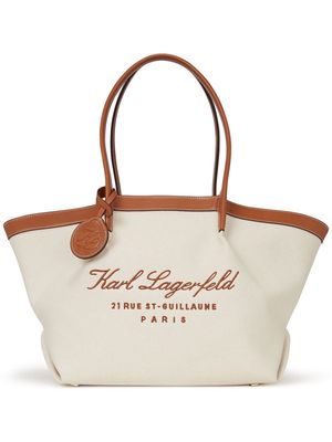 Karl Lagerfeld medium Hotel Karl canvas tote bag - Neutrals