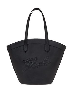 Karl Lagerfeld medium K/Signature leather tote bag - Black