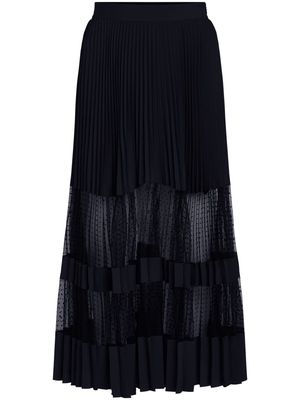 Karl Lagerfeld mesh pleated midi skirt - Black